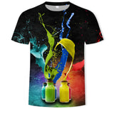 New summer fashion casual men&#39;s clothing loose printed t - shirt