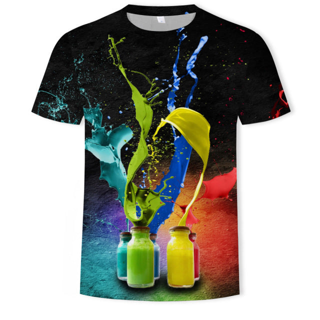 New summer fashion casual men&#39;s clothing loose printed t - shirt